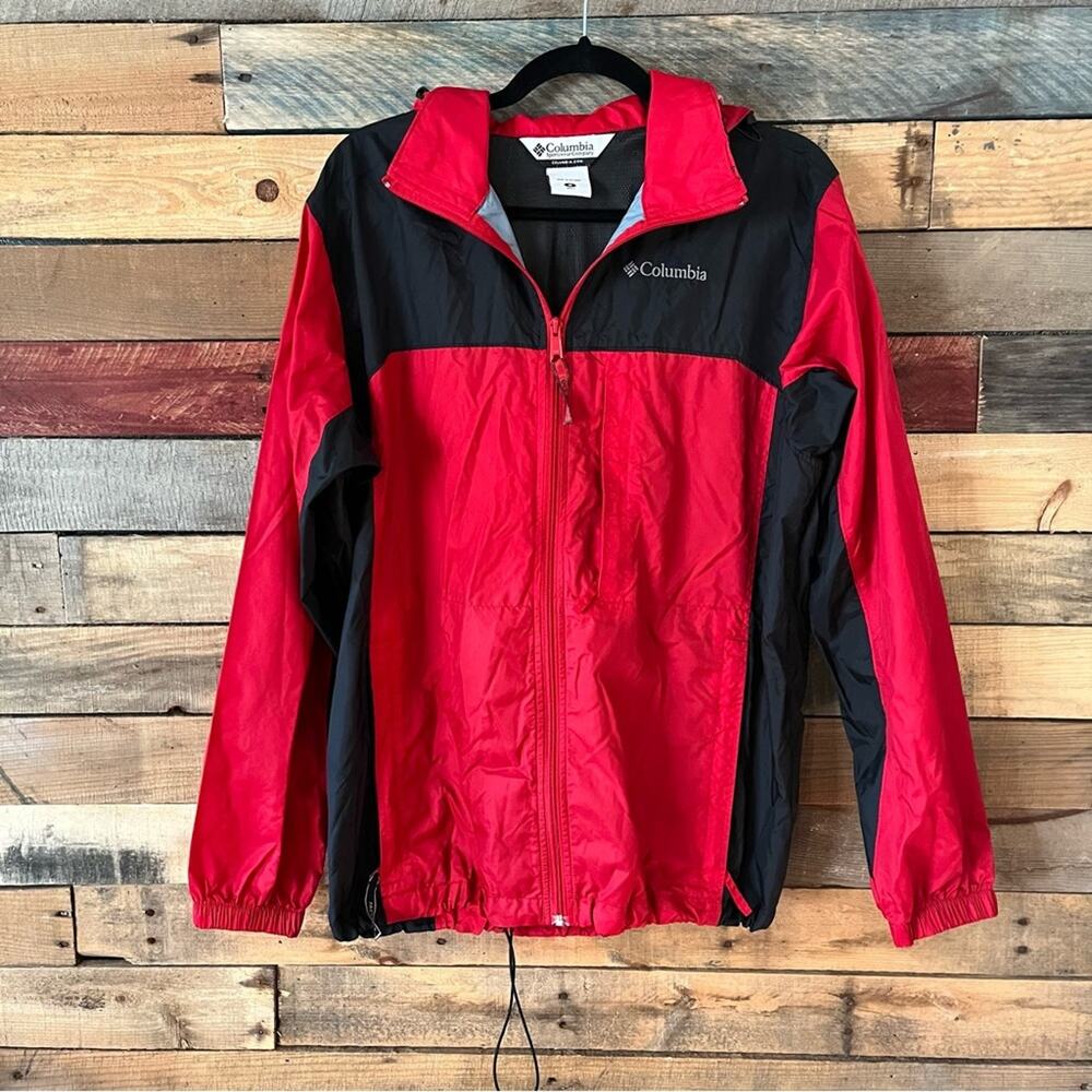 Columbia Red and Black‎ Windbreaker Jacket Size Medium